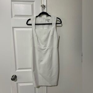 Size 6 Pencil Cut Banana Republic Dress in White